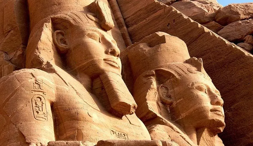Statues at Abu Simbel Temple in southern Egypt